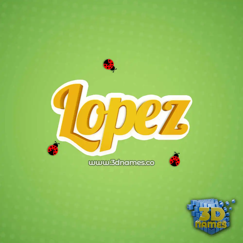 lopez in Ladybugs style - 3D name wallpaper
