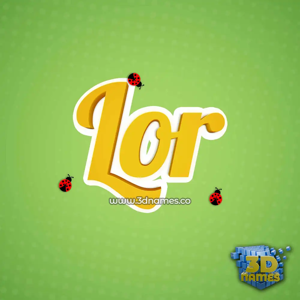 lor in Ladybugs style - 3D name wallpaper