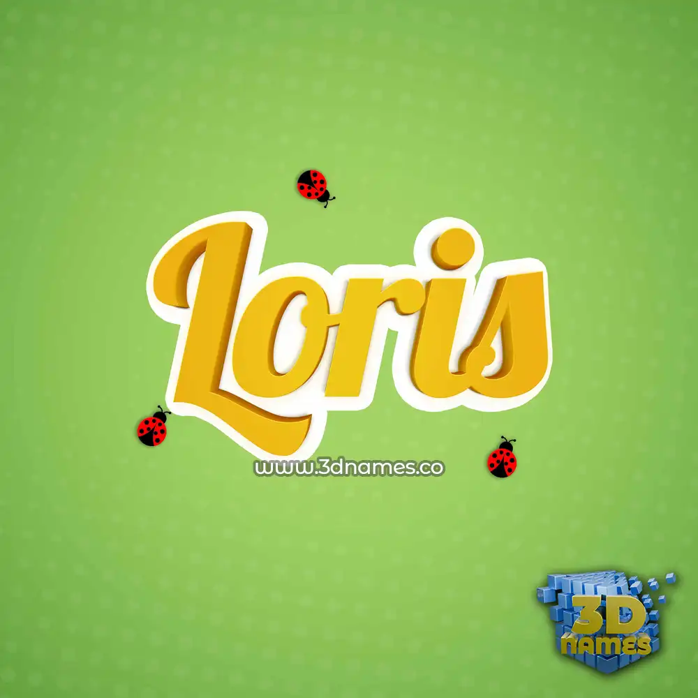 loris in Ladybugs style - 3D name wallpaper