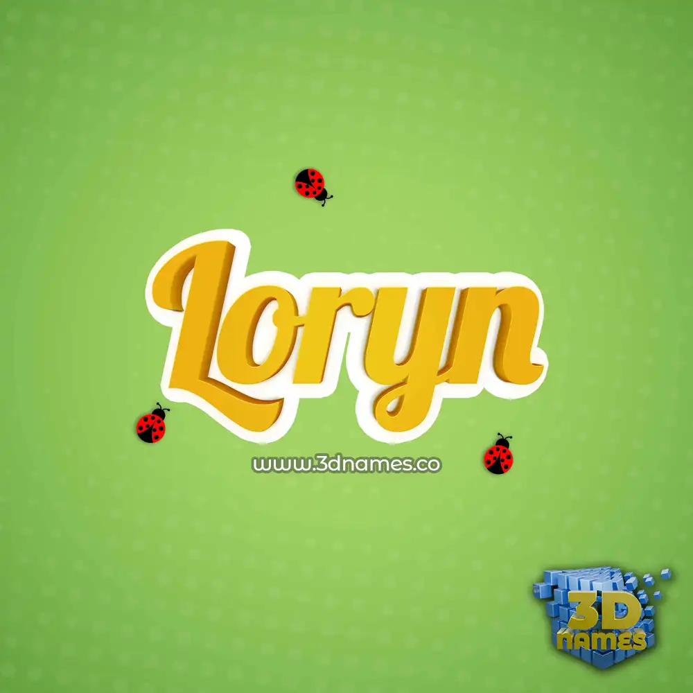 loryn in Ladybugs style - 3D name wallpaper