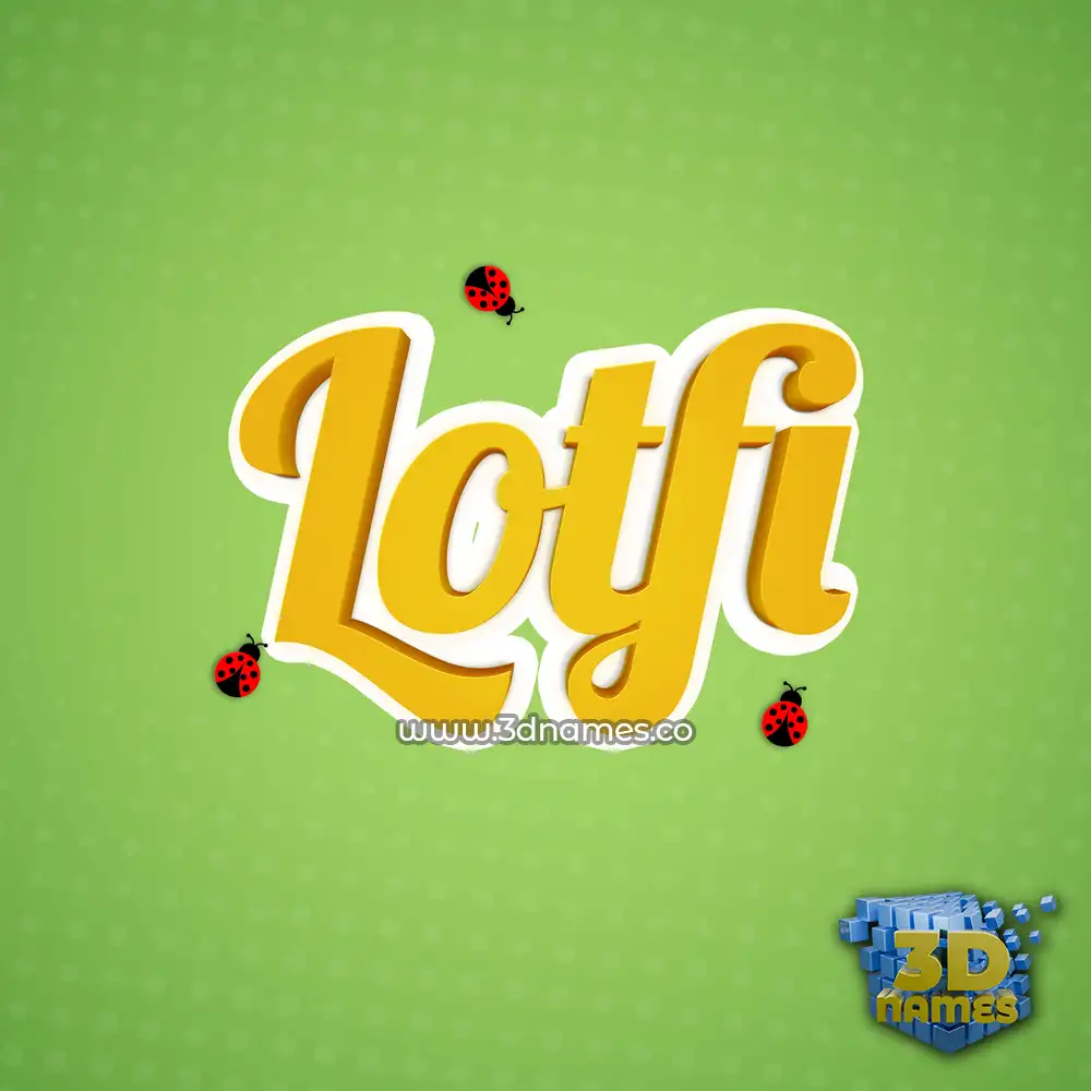 lotfi in Ladybugs style - 3D name wallpaper