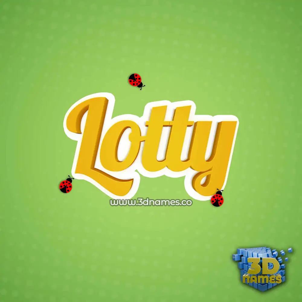 lotty in Ladybugs style - 3D name wallpaper