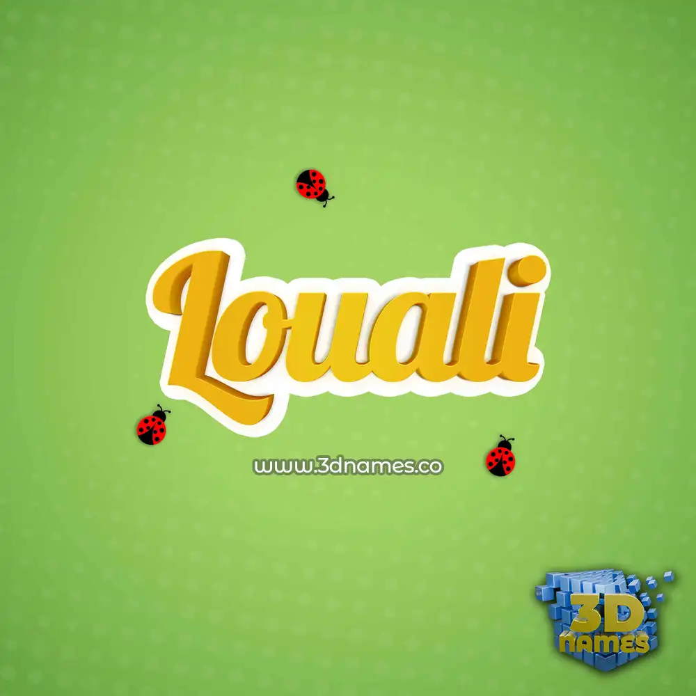 louali in Ladybugs style - 3D name wallpaper