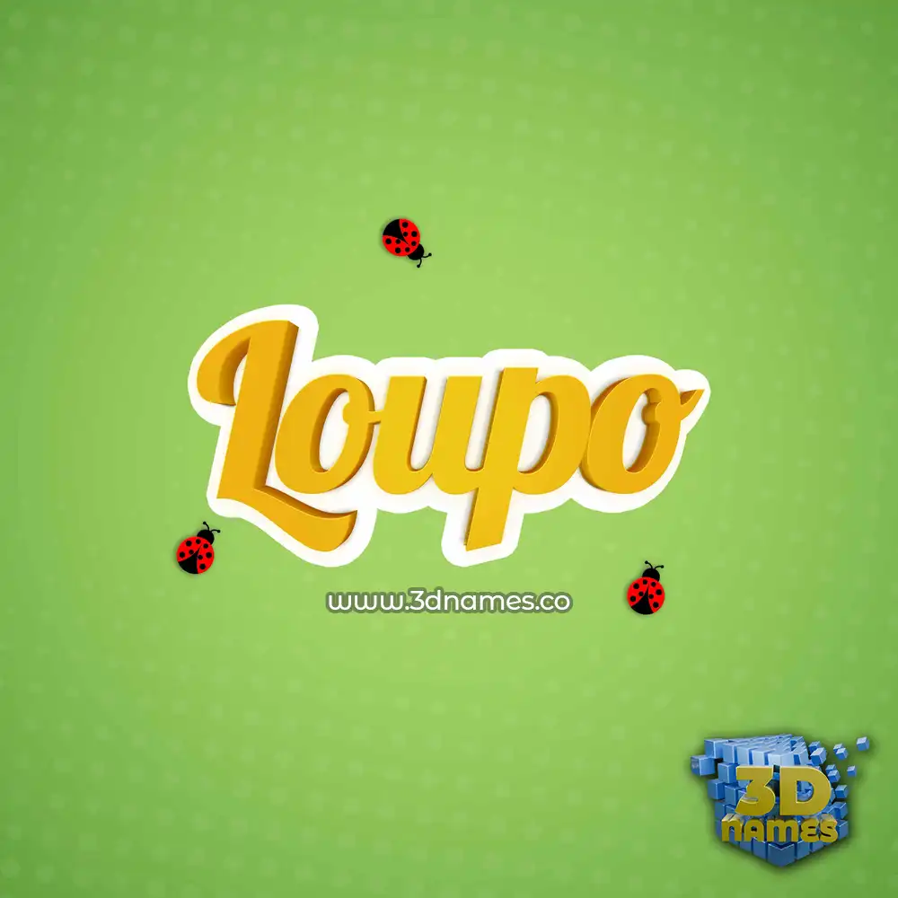 loupo in Ladybugs style - 3D name wallpaper