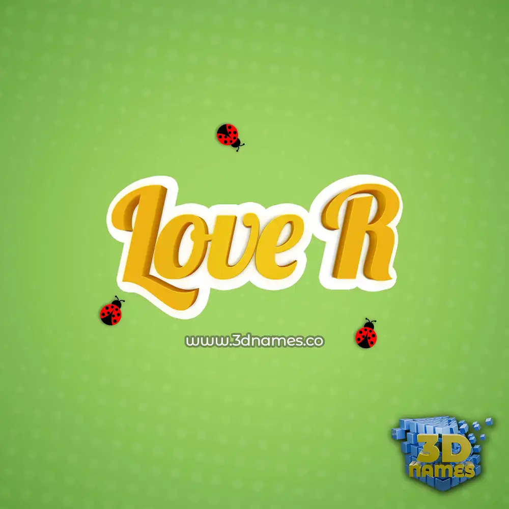 love r in Ladybugs style - 3D name wallpaper