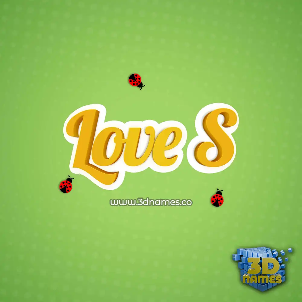 love s in Ladybugs style - 3D name wallpaper
