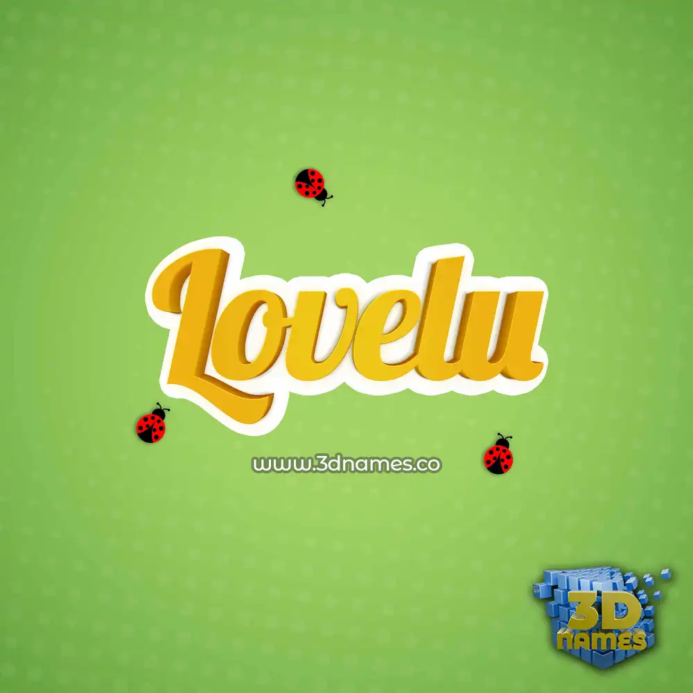 lovelu in Ladybugs style - 3D name wallpaper