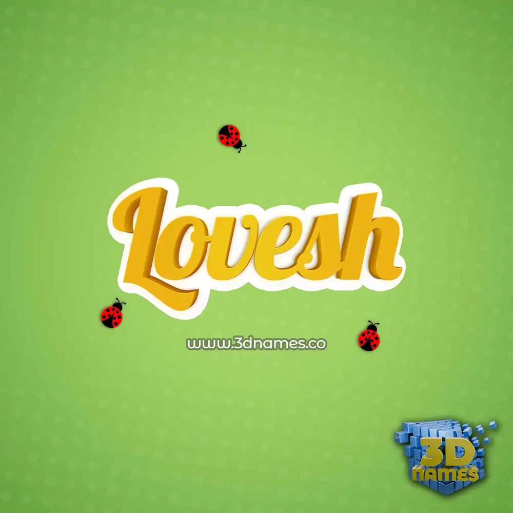 lovesh in Ladybugs style - 3D name wallpaper