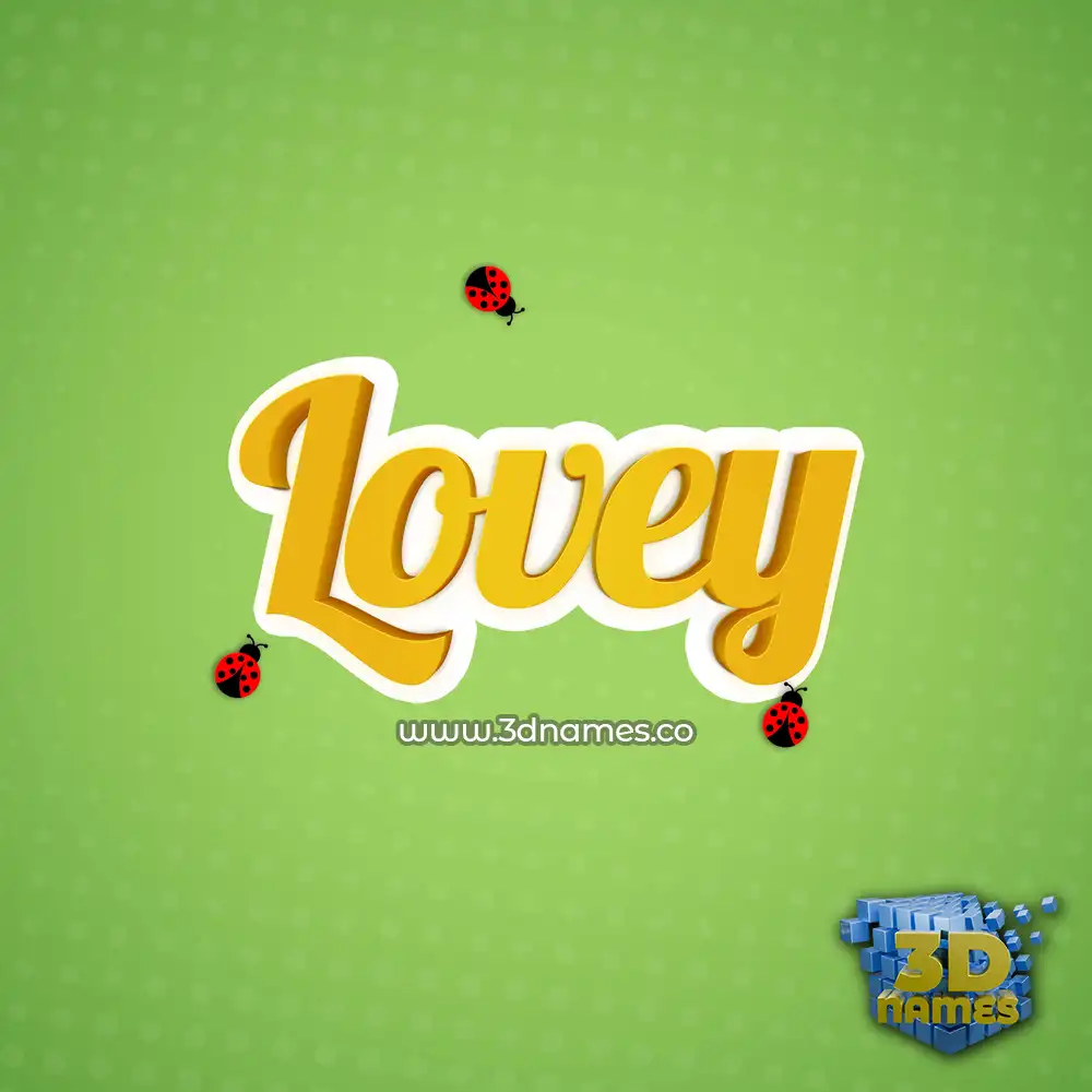 lovey in Ladybugs style - 3D name wallpaper