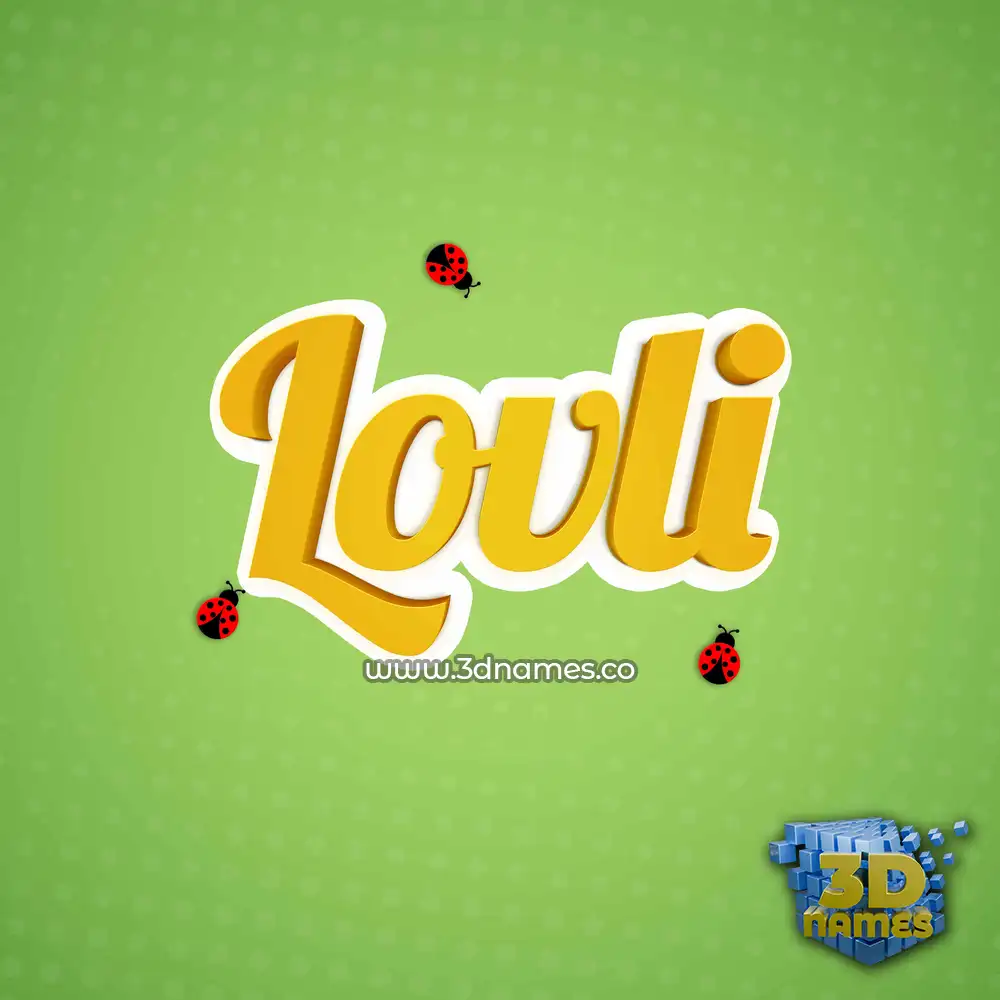 lovli in Ladybugs style - 3D name wallpaper