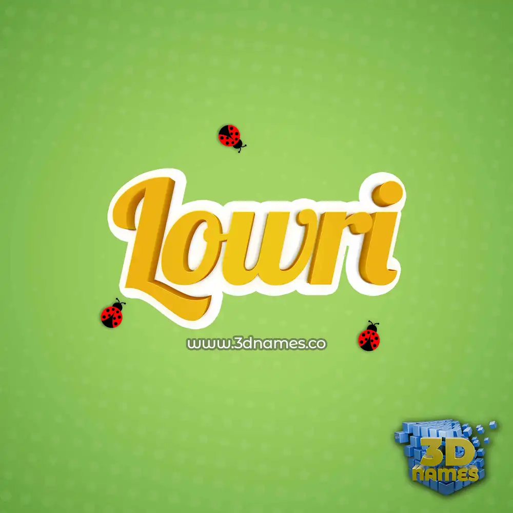 lowri in Ladybugs style - 3D name wallpaper