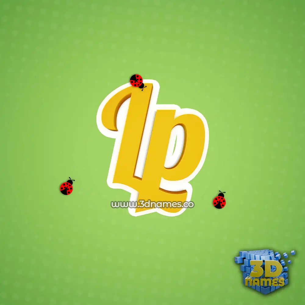 lp in Ladybugs style - 3D name wallpaper