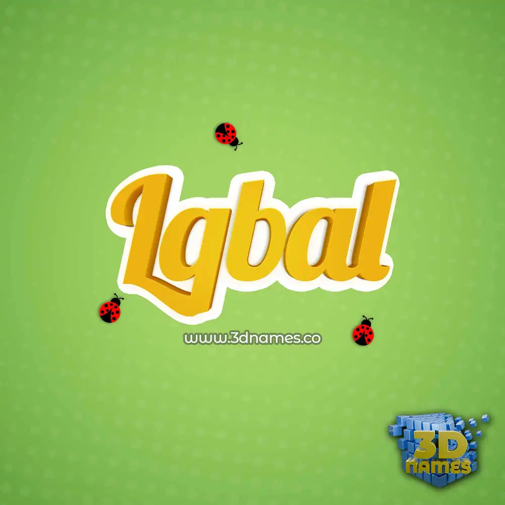 lqbal in Ladybugs style - 3D name wallpaper