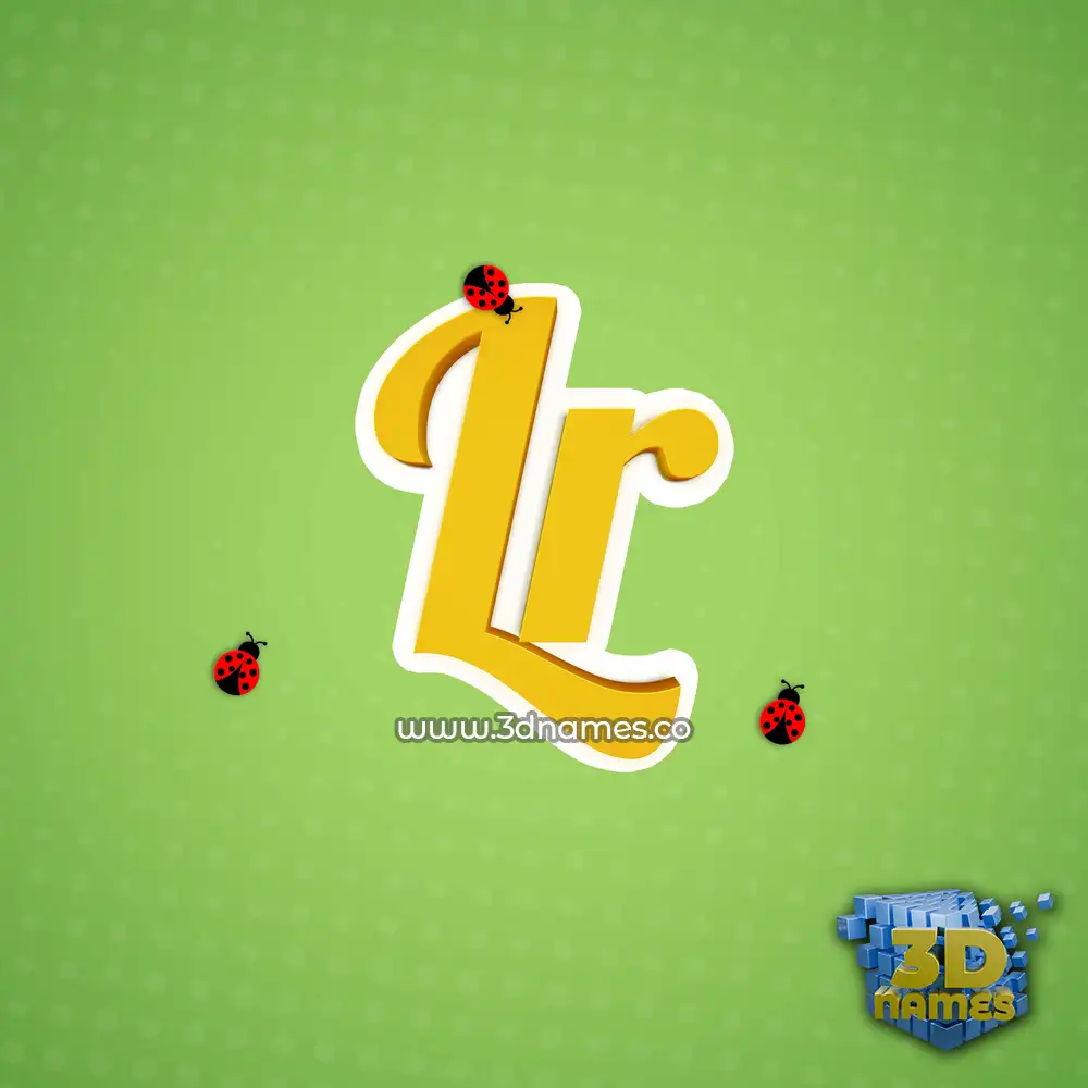 lr in Ladybugs style - 3D name wallpaper