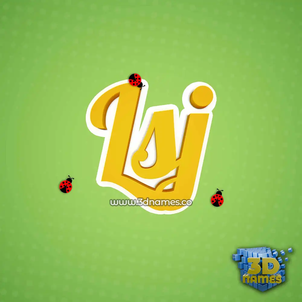 lsj in Ladybugs style - 3D name wallpaper