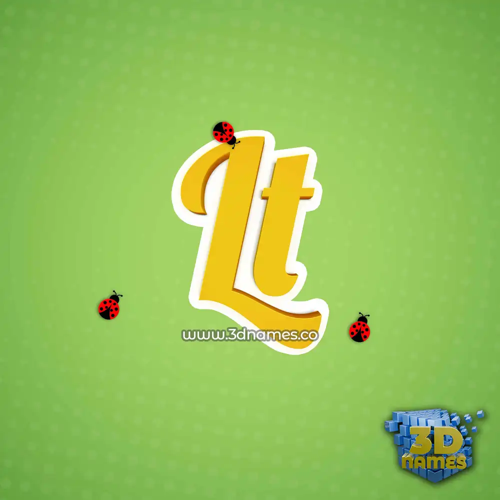 lt in Ladybugs style - 3D name wallpaper
