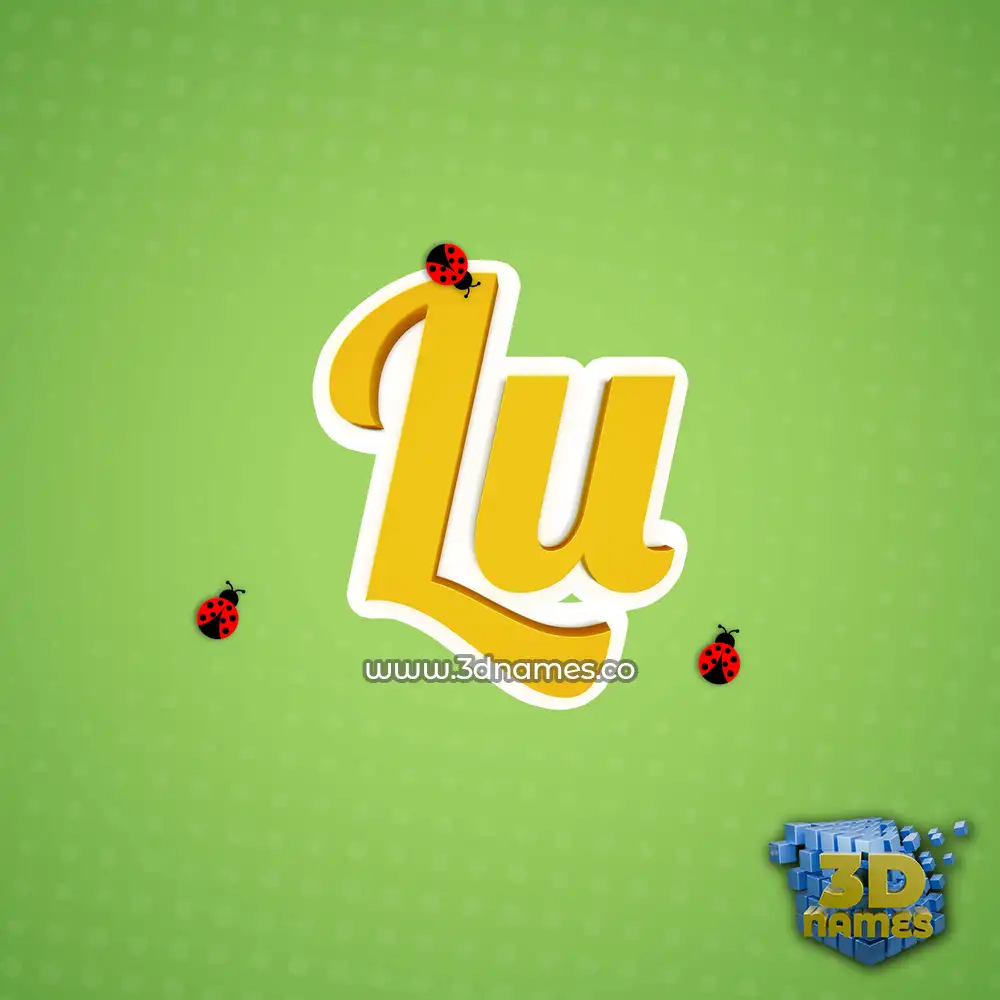 lu in Ladybugs style - 3D name wallpaper