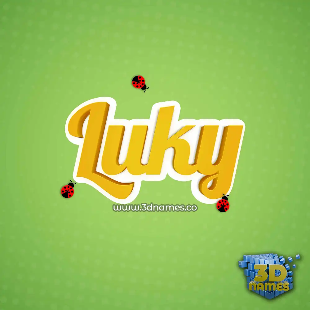 luky in Ladybugs style - 3D name wallpaper