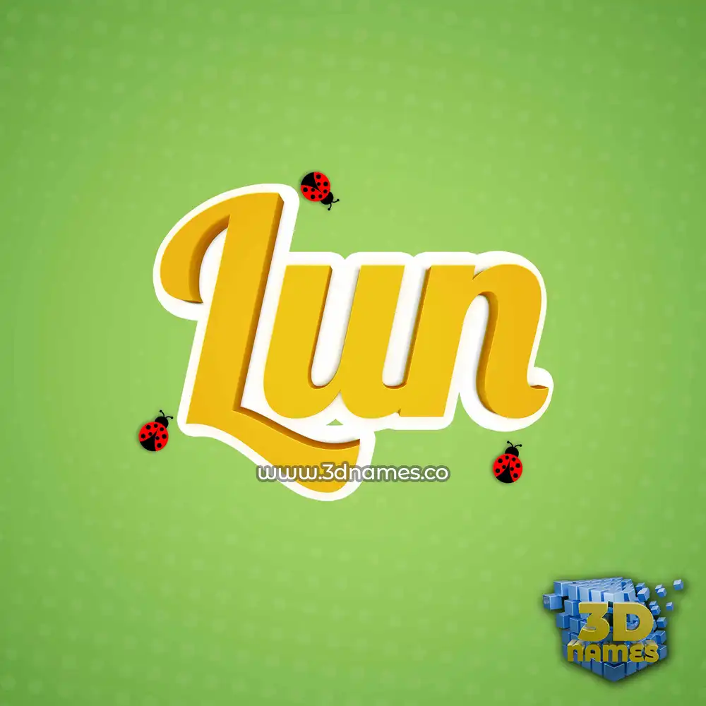 lun in Ladybugs style - 3D name wallpaper