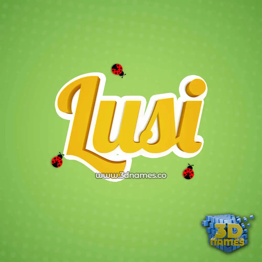 lusi in Ladybugs style - 3D name wallpaper