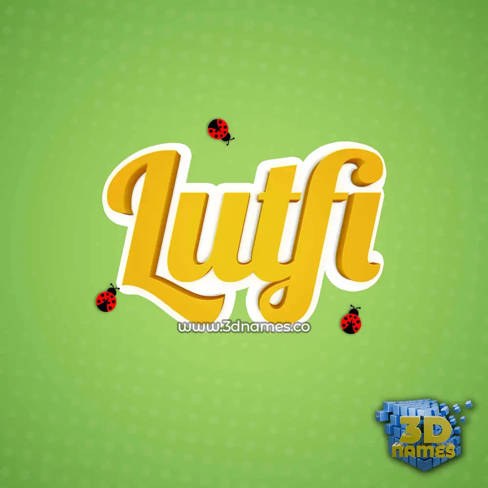 lutfi in Ladybugs style - 3D name wallpaper