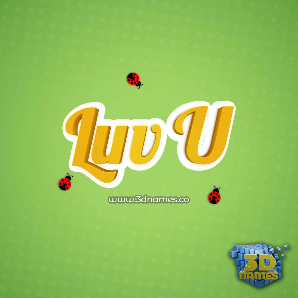 luv u in Ladybugs style - 3D name wallpaper