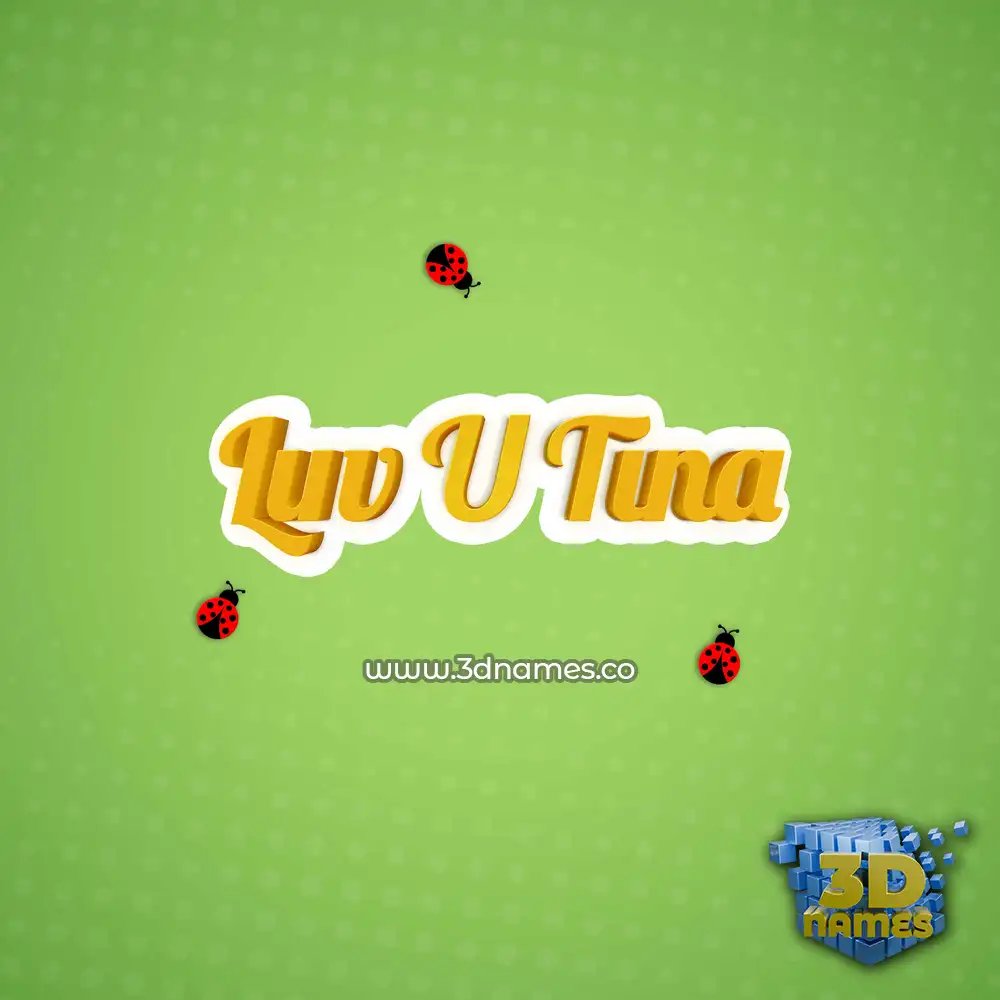 luv u tina in Ladybugs style - 3D name wallpaper