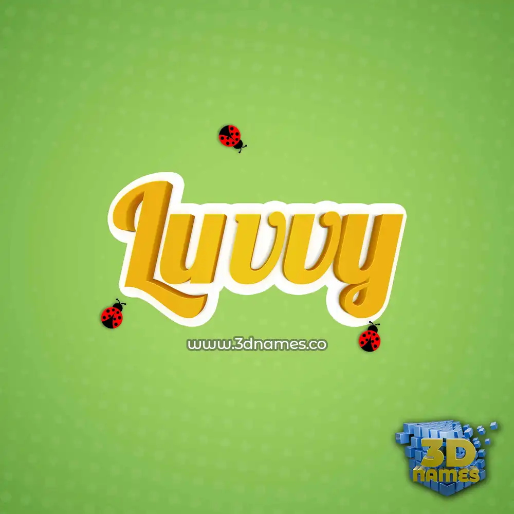 luvvy in Ladybugs style - 3D name wallpaper