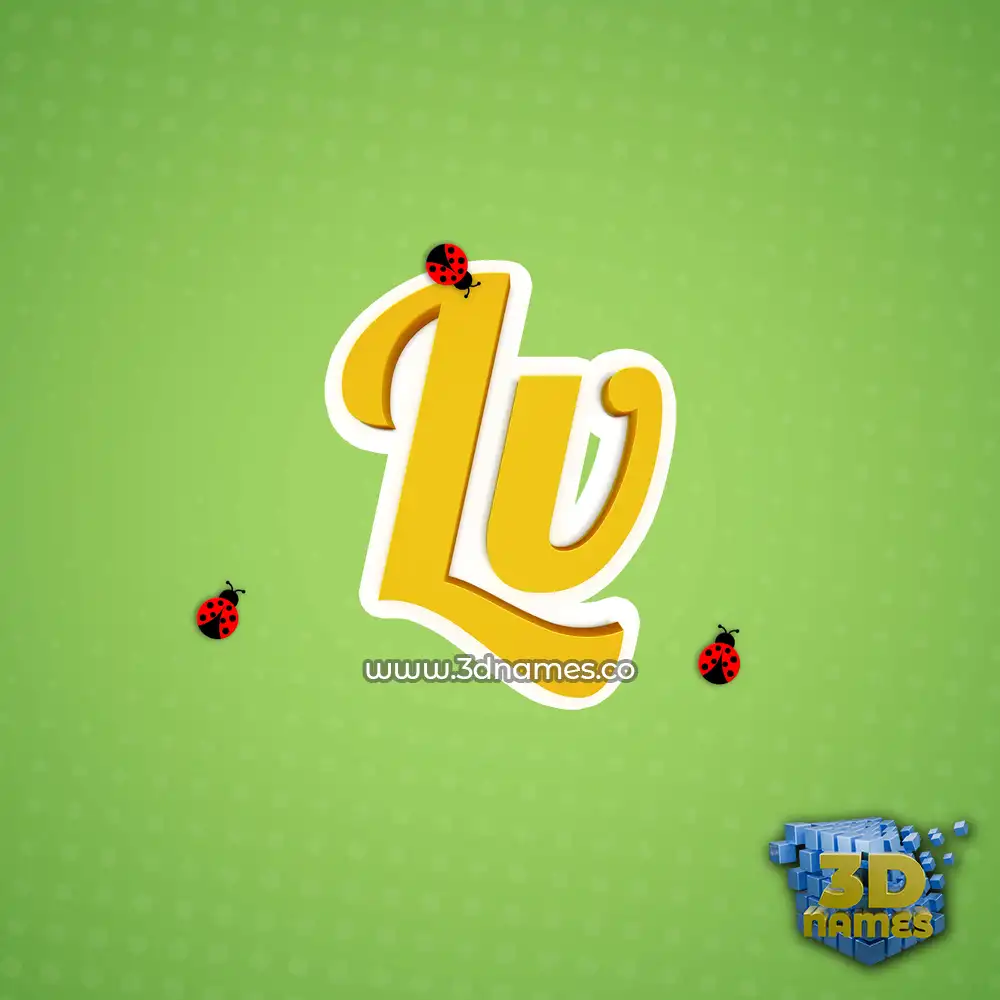 lv in Ladybugs style - 3D name wallpaper