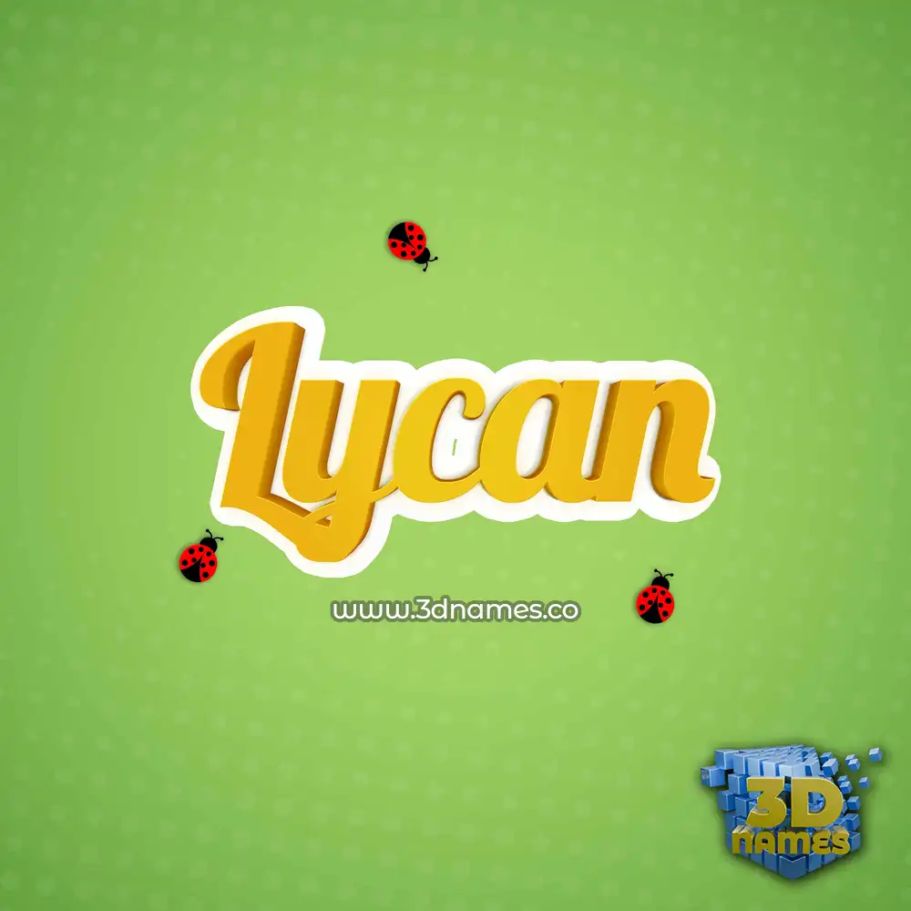 lycan in Ladybugs style - 3D name wallpaper