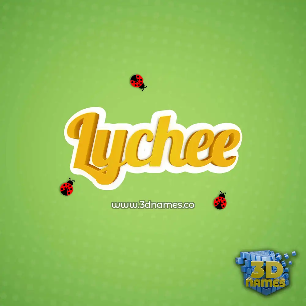 lychee in Ladybugs style - 3D name wallpaper