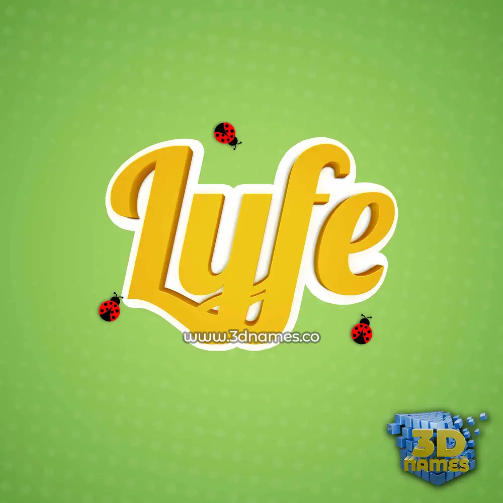 lyfe in Ladybugs style - 3D name wallpaper