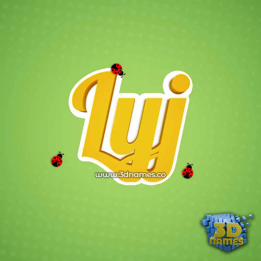 lyj in Ladybugs style - 3D name wallpaper