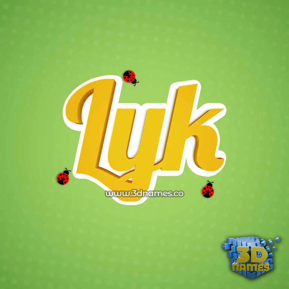 lyk in Ladybugs style - 3D name wallpaper