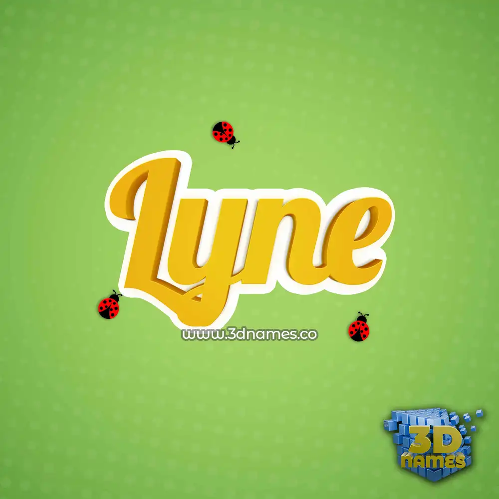 lyne in Ladybugs style - 3D name wallpaper