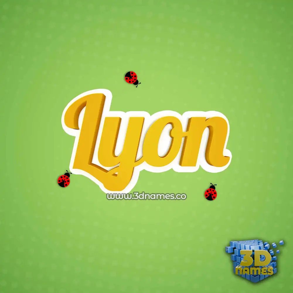 lyon in Ladybugs style - 3D name wallpaper