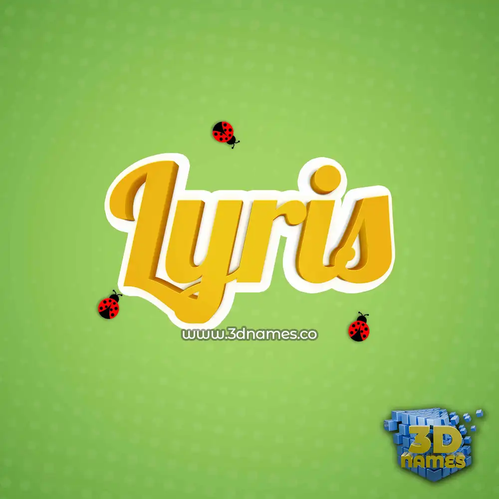 lyris in Ladybugs style - 3D name wallpaper