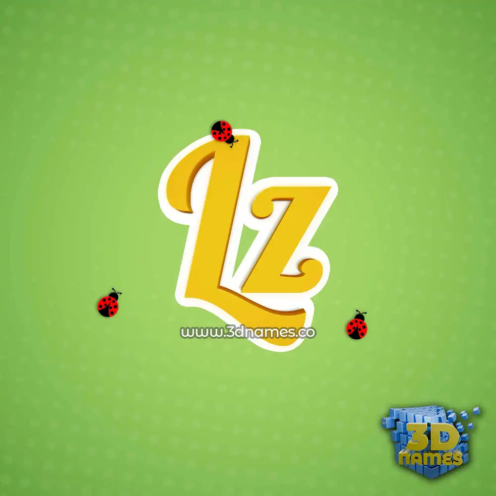 lz in Ladybugs style - 3D name wallpaper