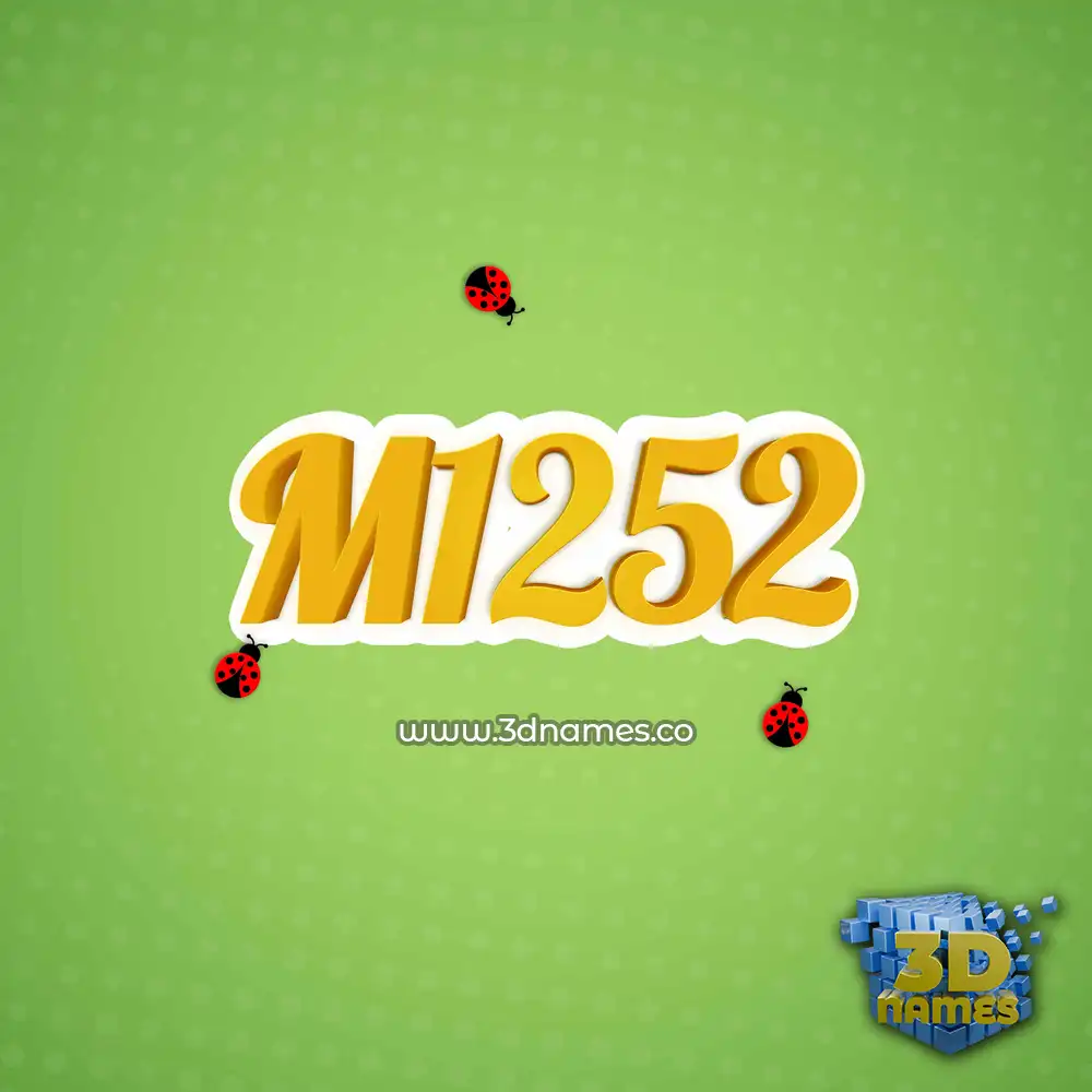 m1252 in Ladybugs style - 3D name wallpaper