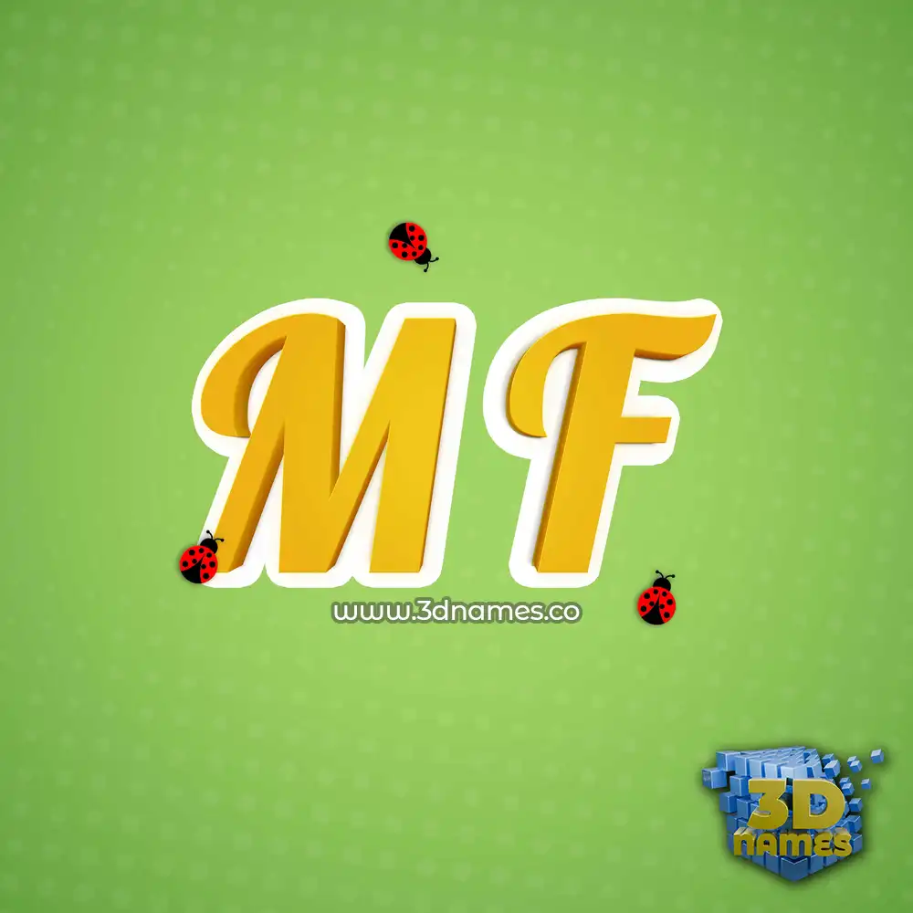 m f in Ladybugs style - 3D name wallpaper
