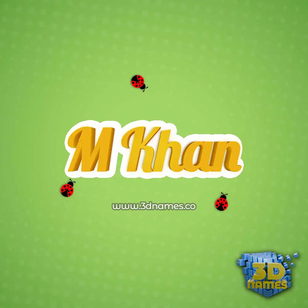 m khan in Ladybugs style - 3D name wallpaper