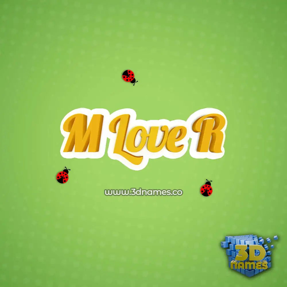 m love r in Ladybugs style - 3D name wallpaper