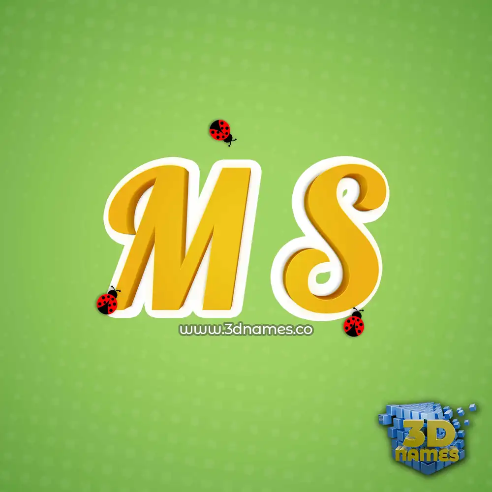 m s in Ladybugs style - 3D name wallpaper