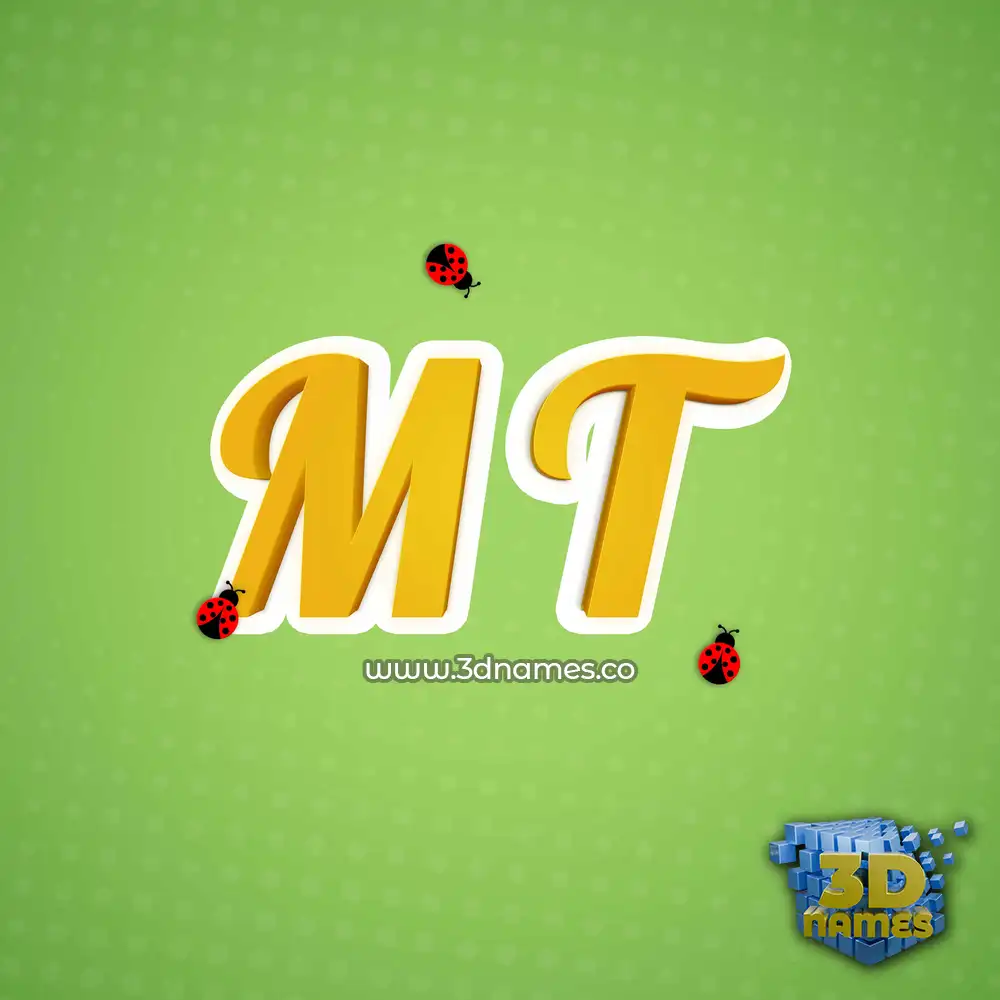 m t in Ladybugs style - 3D name wallpaper