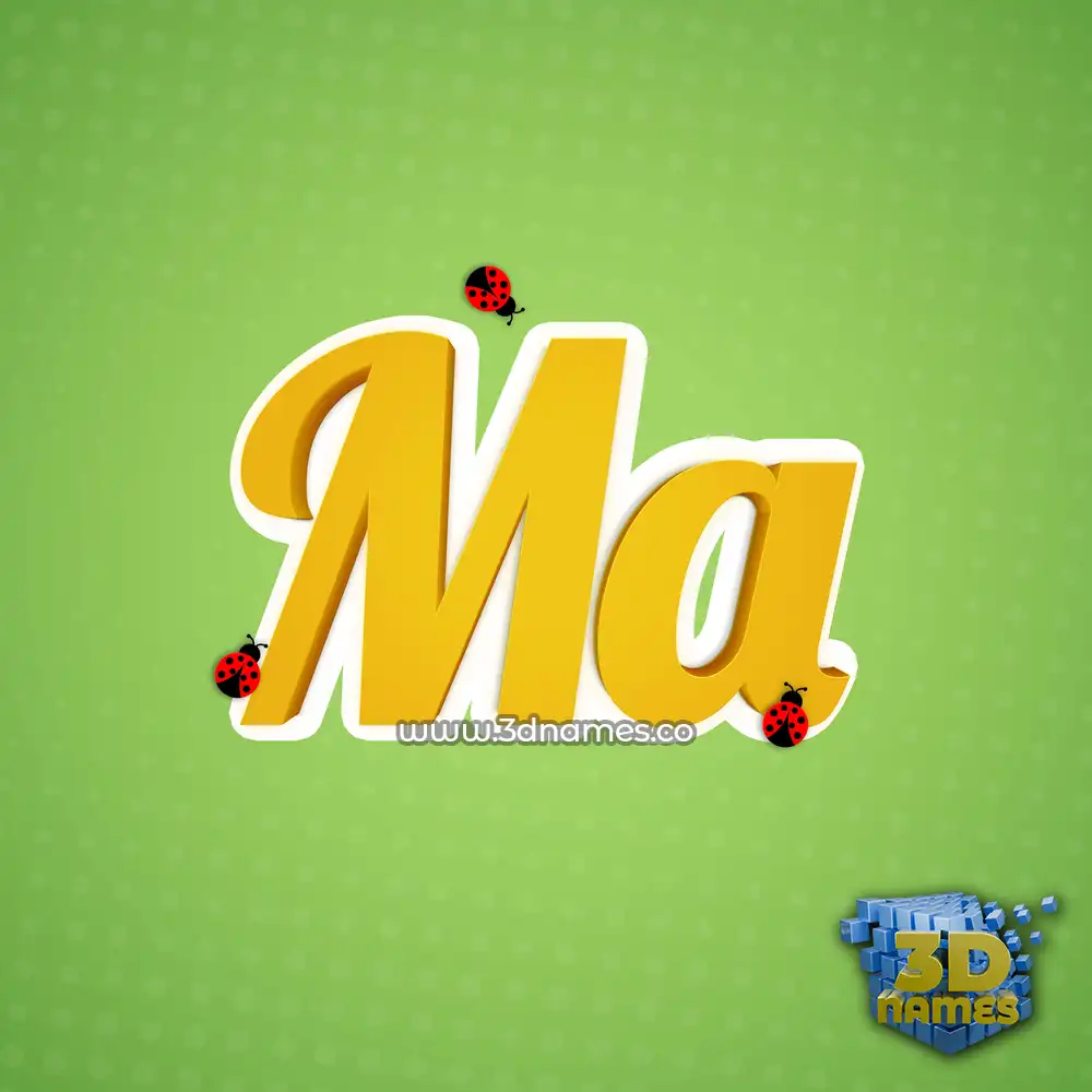 ma in Ladybugs style - 3D name wallpaper