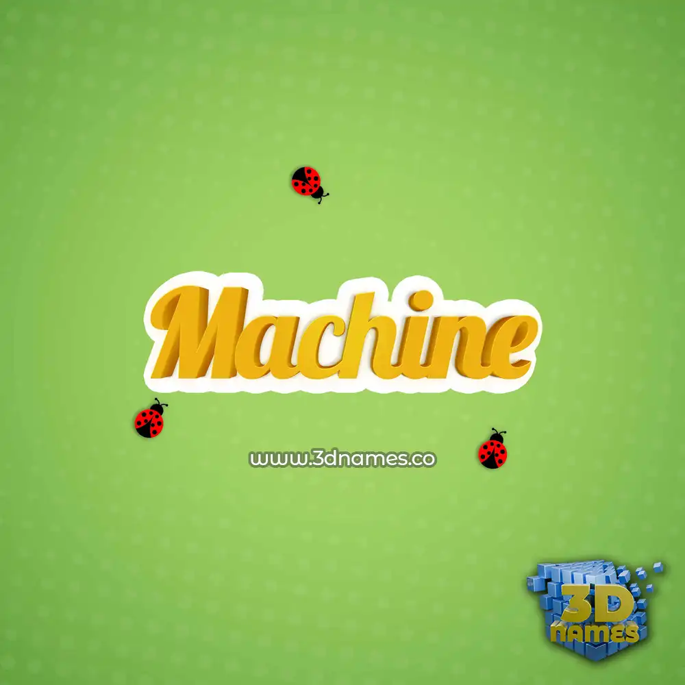 machine in Ladybugs style - 3D name wallpaper