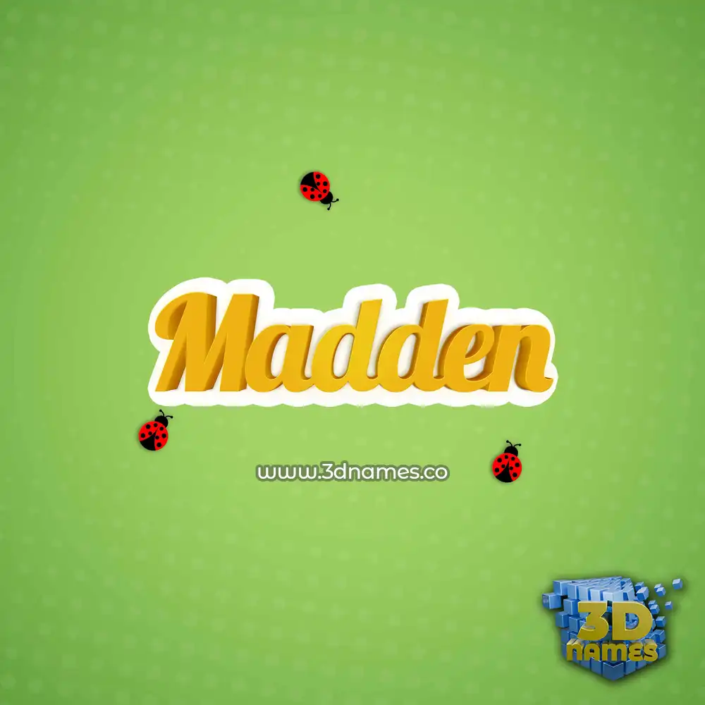 madden in Ladybugs style - 3D name wallpaper