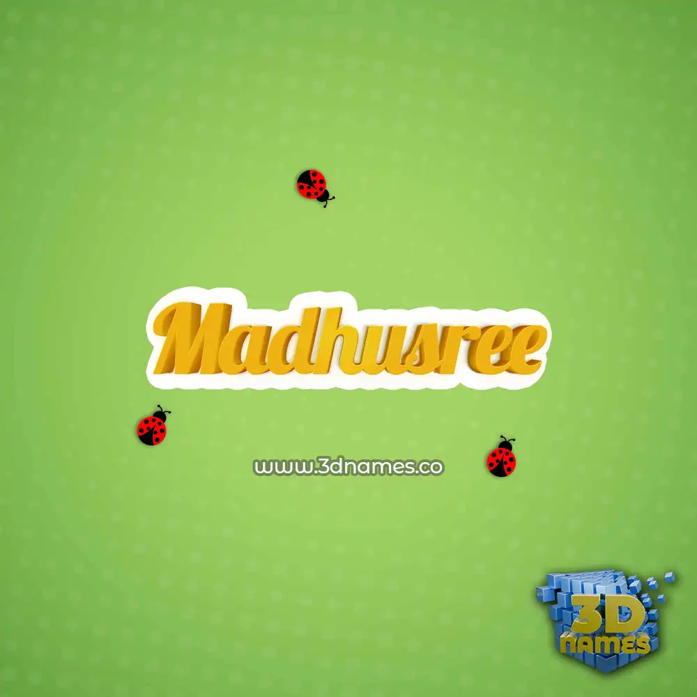 madhusree in Ladybugs style - 3D name wallpaper