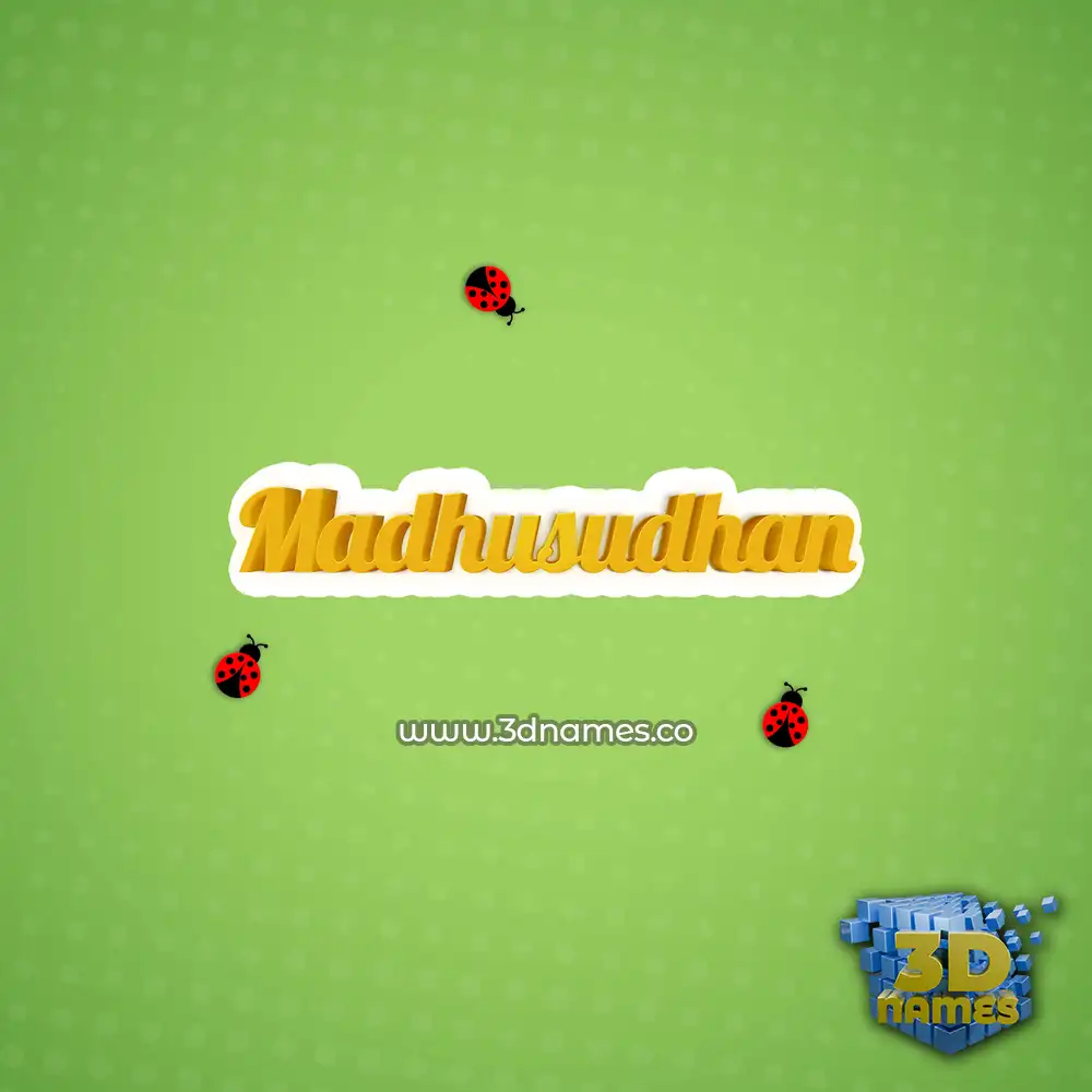 madhusudhan in Ladybugs style - 3D name wallpaper