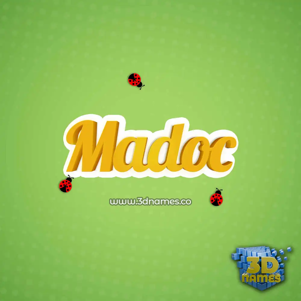 madoc in Ladybugs style - 3D name wallpaper